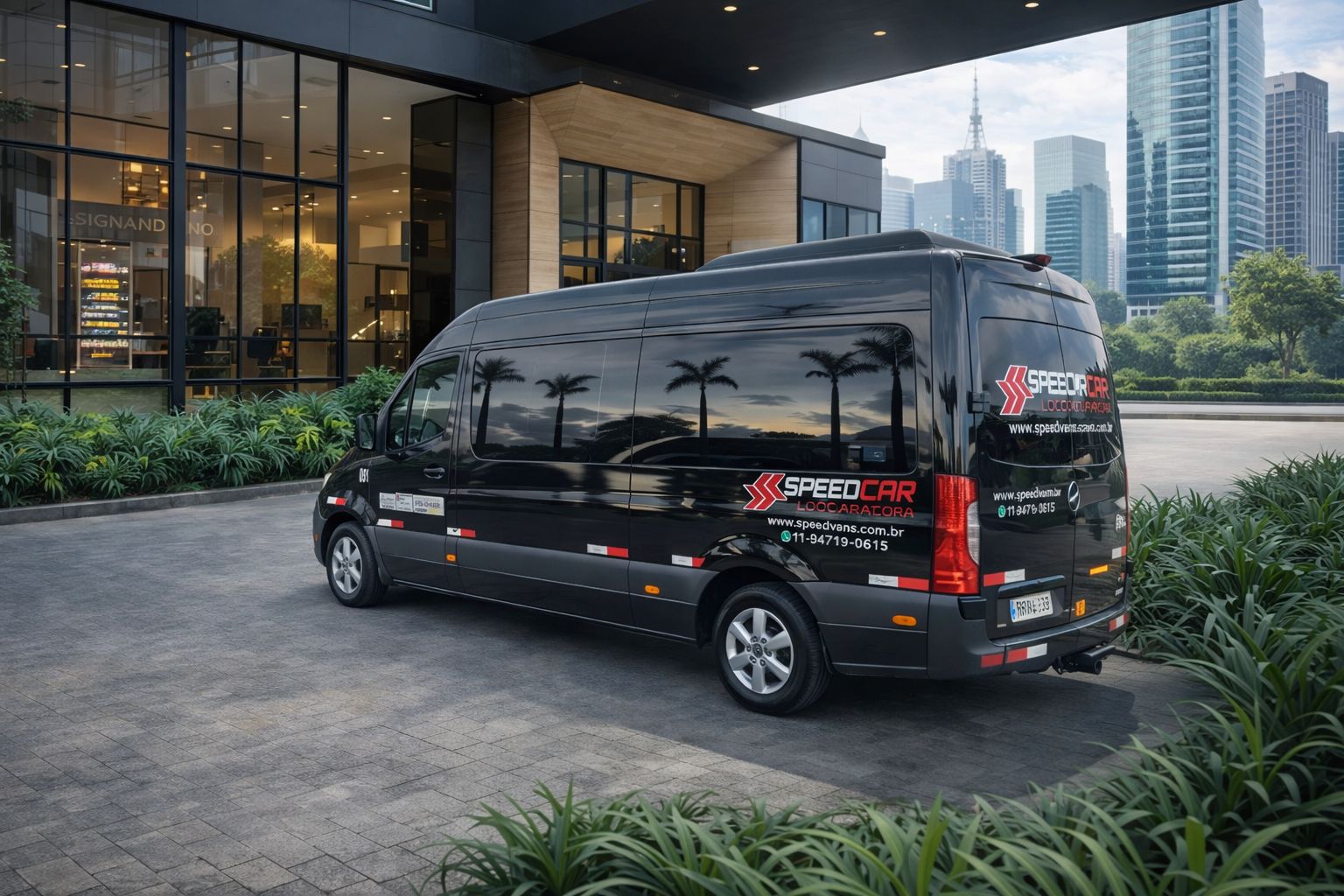 Van executiva para empresas em São Paulo com motorista, transporte corporativo confortável e seguro da Speed Vans Locadora