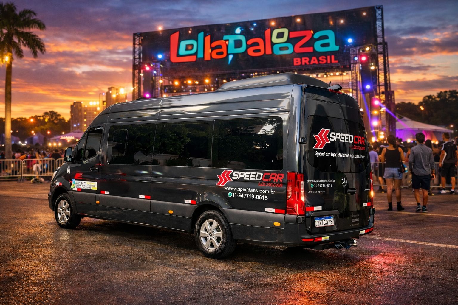 Van executiva para Lollapalooza SP transporte seguro para shows e festivais
