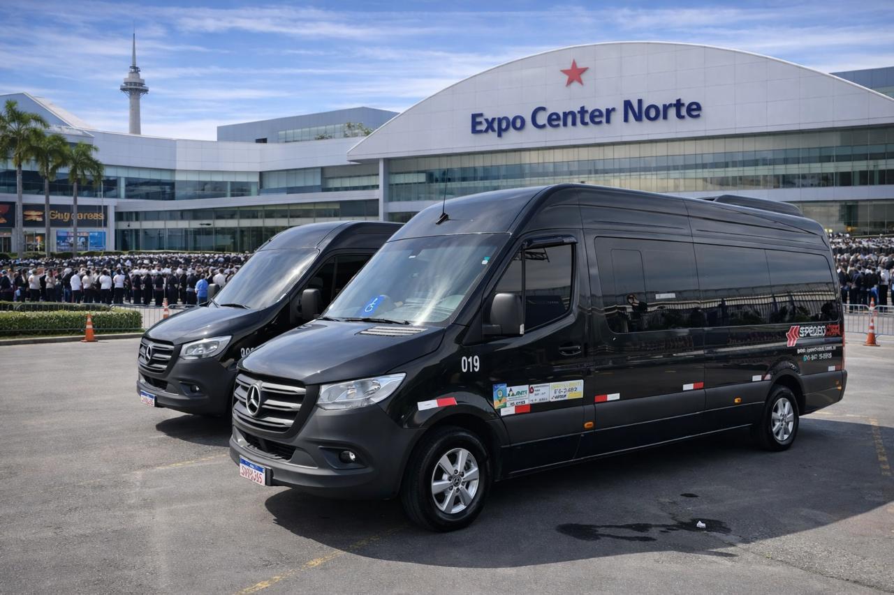 Aluguel de van executiva para Expo Center Norte em São Paulo com motorista profissional e conforto para eventos e feiras